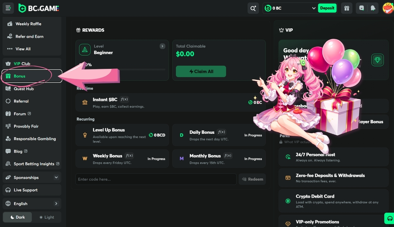 BC Game Bonus Availability for Japanese Casino Users