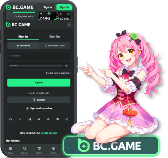 How to log in to BC.Game for Japanese players on a mobile device